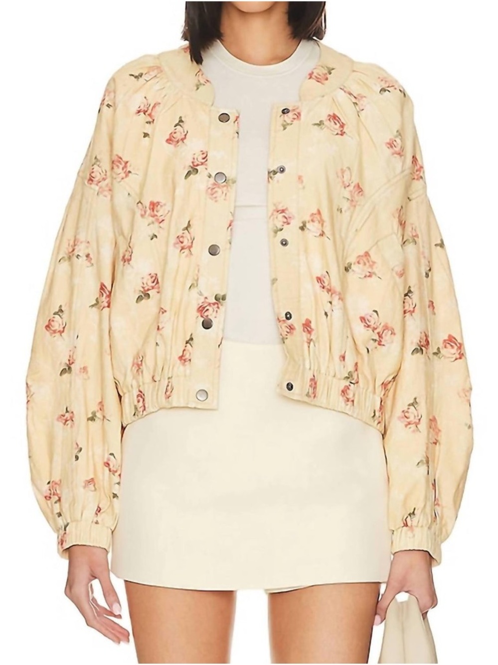 Free People Rory Floral Bomber Jacket size - Picture 5 of 9